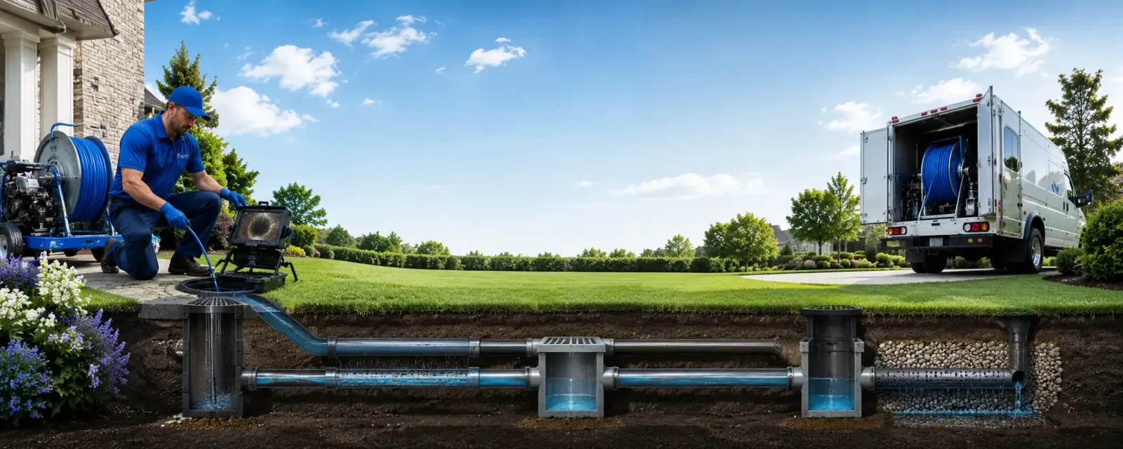 Outdoor drain cleaning information for Falmouth, IN